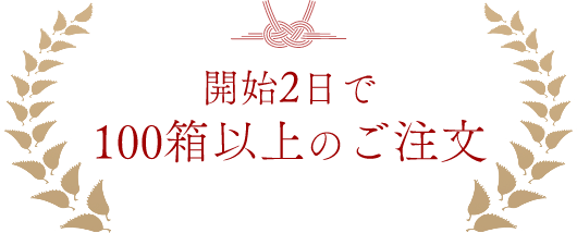 開始2日で100箱以上のご注文