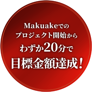 わずか20分で目標金額達成！